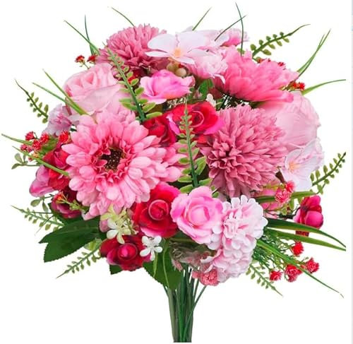 Zythrem 2pcs Künstlich Blumen Deko Blumen kunstblumen wie echt Fake Blumen Kunstblumen Deko Für Party Hochzeit Garten Zimmer Ostern Frühling Girlande