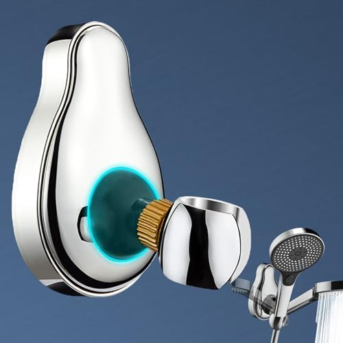 Shower Head Holder, 720° Universal Adjustment Shower Head Bracket, No Drill Shower Head Bracket with Removable Suction Cup for Shower Hose, 20-21 mm Hole