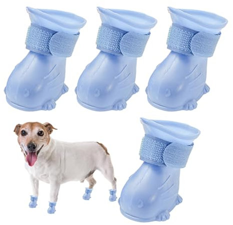 Stivali Impermeabili per Cani con Cerniera, Stivali da Pioggia per Cani, Stivali per Cani da Nuoto, Stivali per Cani per Pavimentazione Calda | Stivali da Neve per Cani, Stivali Invernali Antiscivolo