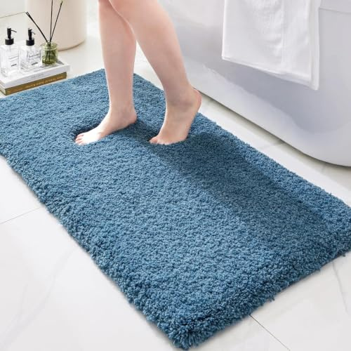 Ruggnovea Badezimmerteppich, Mikrofaser, 70 x 24 cm, saugfähig, weich | Ultradicke, weiche Mikrofaser-Badematte, waschbar, hochdichter Schaumstoff, Latex, rutschfeste Unterseite