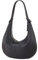 DONNAIN Hobo Bag Leder, Lederhandtasche Damen Echtleder, stylisch Halbmond Tasche, Shopper Leder, Ledertasche Damen Echtleder, Bags for women, Beuteltasche, Schwarz