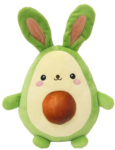 Avocado bunny soft cuddly plush toy, this stuffed animal toy is a 20cm tall teddy bear, by FOODIBLES