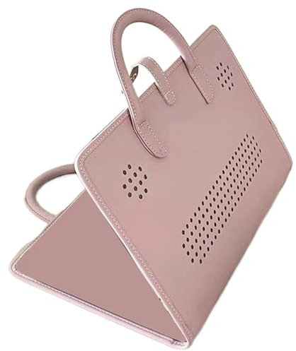 Laptop Sleeve, Pink Leather Laptops Outer Protector, 14.17x9.45x1.18 Inches, Waterproof Notebook Carrying Case, Soft Handle Design for Work, Company, and Travel Use, Beige