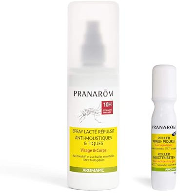 Pranarôm - Aromapic - Duo Anti-moustiques - Spray Lacté 100 ml et Roll-on après-piqûres BIO 15 ml