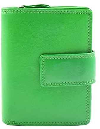 Womens Premium Leather Purse Bi-Fold Multi-Card Slots Cash Coins Wallet HOL311 (Garden Green)