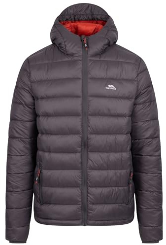 Trespass Mens Casual Quilted Jacket Mikey - Inner Drawcords, 2 Zipped Pockets, Contrast Zip Puller, Flexible Hood Peak, 100% Polyamide Shell & Lining, Polyester Filling