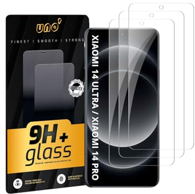 UNO' [3 Piezas]Protector de Pantalla de Hidrogel para Xiaomi 14 Ultra/Xiaomi 14 Pro, 6,73”,Flexible, Autorreparable, Cobertura Completa, Alta Sensibilidad, Antiarañazos, Sin Burbujas