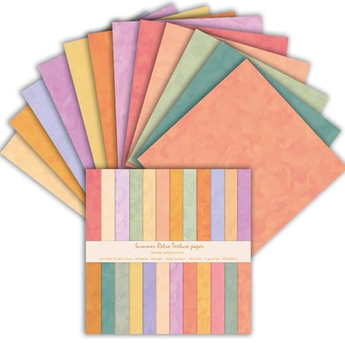 MerwDeeyt 24 Sheets Boho Pattern Scrapbook Paper 6x6 Inch Double-Sided