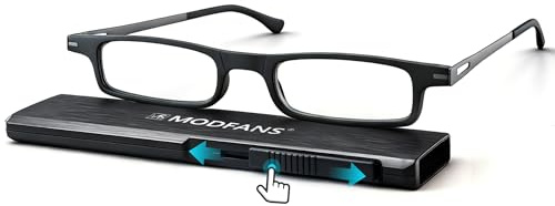 MODFANS Leichte Falt Lesebrille Unisex Ultradunner TR90 Rahmen mit Blaulichtfilter dehnbarer Flachetui