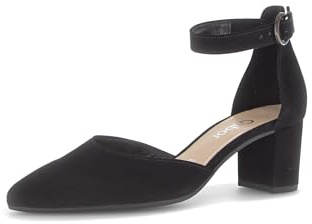 Gabor 81.340.17 Damen Spangenpumps Rauleder in schwarz - Gr. 35