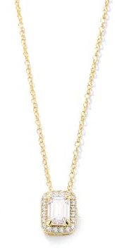 Mesnt Goldkette 750Er Gold, Damen 18 Karat Gelbgold Funkelnde Rechteck-Moissanit-Halskette für Frauen, Länge 40+5cm
