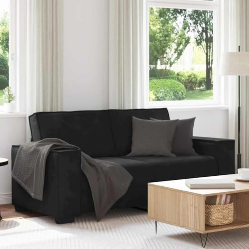 Refined 2-Sitzer-Sofa Schwarz 140 cm Couch Gartensofa Samt