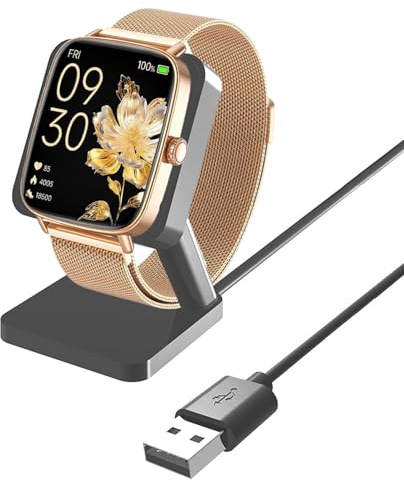 Blueshaweu Ladegerät Kompatibel mit IDW28 1.85 Smartwatch, USB Ladekabel Schnellladegerät Lade Dock Kompatibel für Fitpolo/AEAC/TOOBUR IDW28 Smartwtach (schwarz)