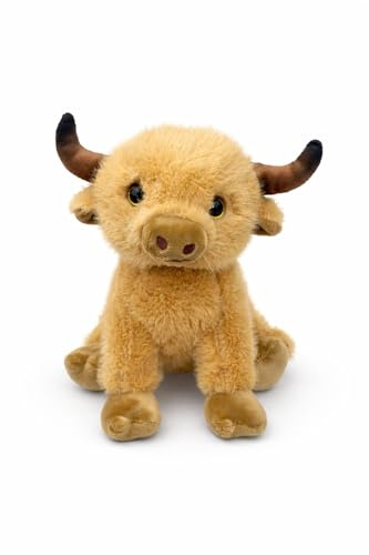 Generisch Kuscheltier Stier 25 cm – Niedliches Plüschtier weich, Stofftier Stier – Geschenk für Tierliebhaber