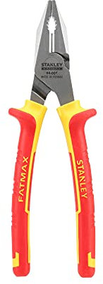 Stanley Fatmax Kombinationszange VDE 0-84-001 (175mm Länge, induktionsgehärteter Werkzeugstahl, isoliert bis 1000V, universell einsetzbar mit Greifzonen für flache und runde Werkstoffe)