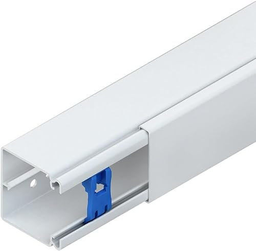 Kabelkanal 60x60mm, reinweiß, 2m, mit Deckel, PVC