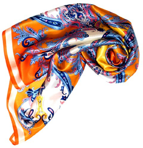 Lorenzo Cana Luxus Damen Seidentuch aufwändig bedruckt Tuch 100% Seide 90 cm x 90 cm harmonische Farben Damentuch Schaltuch 89023