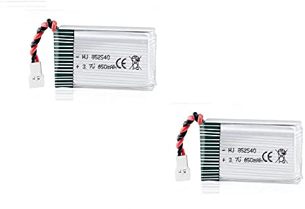 YUNIQUE GREEN-CLEAN-POWER - 2 Batteries Lipo Rechargeables 850mAh 3.7V pour Drones Syma X5SC X5SW | Durée de Vol Maximale | Énergie Stable, Recharge Efficace | 48x25x14 mm - 20 GR, Argent