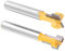 2pcs Yellow T-Slot Cemented Carbide Woodworking Cutter Cnc Router Bit for 3/8'' & 1/2'' Cutting Edge 1/4'' Shank