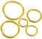 Swpeet 50 Stück Metallringe,ø 15mm,19mm,25mm,32mm,38mm, Gold Metallring zum Basteln,Makramee Ringe