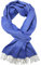 Wollschal Kaschmirschal Damenschal Winterschal Herrenschal Fischgrat 180 x 30 cm Made in Germany (Blau)