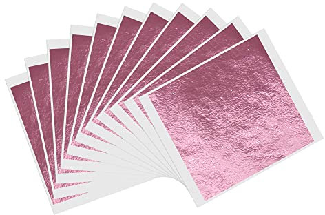 Lot de 100 feuilles d'or rose clair de 8 cm pour peintures, loisirs créatifs, décoration d'ongles, meubles