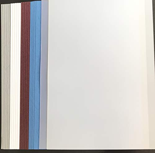 Leder-Klarsicht-Mix 20 x Lederkarton-Deckblatt und 20 x transparente Folie A4 in gemischten Farben