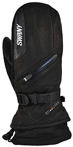 Swany Herren X-Cell 2.1 Sport Fäustlinge, feuchtigkeitsableitend, schnelltrocknend, warm, langlebig, flexibel, isoliert, Leder, Winterhandschuhe, schwarz, Größe L