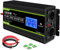 NOVOPAL 2000W Kfz Wechselrichter Spannungswandler 24v 230v Reiner Sinus mit LCD-Display und USB-Anschluss + 2AC Steckdosen mit USB-Ausgang und 5m-Fernbedienung