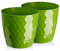 Tymar Pot de Fleurs, Pot de Plantes en Plastique, Lot de 2, Forme Ronde, Cache-Pot (20 cm, Vert)