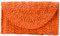 Obosoyo Women's Orange Straw Clutch Handbag Purse Wallet Summer Beach Bag Woven Bag Size 25cm x 17cm