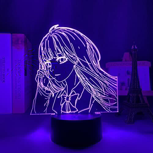 Lbvrgg Kimi Ni Todoke LED Nachtlicht für Kinder Schlafzimmer Dekoration Illusion Licht Geburtstagsgeschenk Anime Gadget Schlafzimmer Tischlampe Sawako Kuronuma-16 Farbe mit Fernbedienung