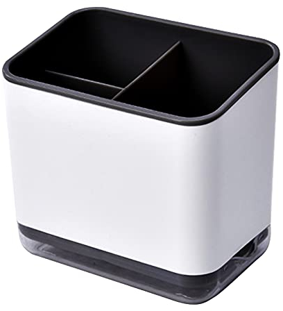 Greyoe Escurridor de Cubiertos, Porta utensilios de cocina, Estante para Cubiertos Multifuncional de Almacenamiento de 3 Compartimentos para Escurrir Cubiertos (Negro)