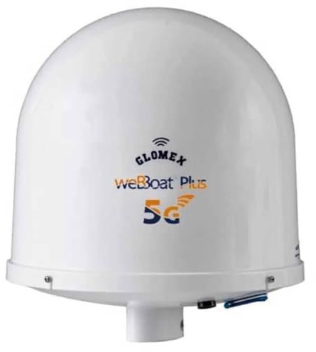 Glomex – Sistema Internet Costiero 5G/Wi-Fi weBBoat Plus (Bianco), Modello IT1205PLUS – Dual SIM, Copertura fino a 20 Miglia, Antenne Alta Efficienza, Per tutte le barche – Navigazione Veloce