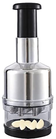 J-ouuo Garlic Chopper, Manual Mini Garlic Chopper Press, Hand Meat Grinder, Stainless Steel Blades, Garlic Crusher Pepper, Onion, Kitchen Tool