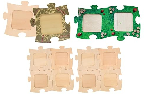 Ledacolor Puzzle - Bilderrahmen Set 12, Inhalt: 12 Stück, zum Bemalen und Selbstgestalten