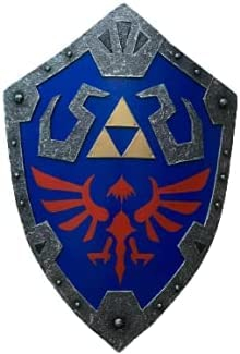 Enjo handicrafts Antikes mittelalterliches Metall, mittelalterliche Legende von Zelda, inspiriert von Hylian-Tempelschild, blau