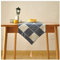 EHOMERY Tischdecke Oval, Tischdekoration Geburtstag Blau Weiss Welle Tischläufer Cotton and Linen 30x200CM
