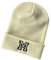 Schnoschi Creme Strickmütze mit breitem Umschlag (Beanie Mütze) mit Initialen Bestickt für Herren, Damen, Jugendliche und Kinder