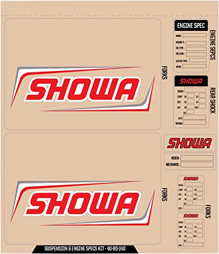 Stickerset Gabel Aufkleber Fork Decal Showa rot