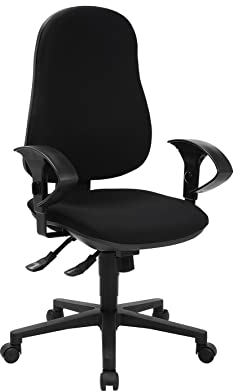 Bürostuhl mit Armlehnen, Arbeitsstuhl, ergonomischer Schreibtischstuhl, schwarz, Drehstuhl mit Rollen, Office/Desk/Gaming Chair, 110 kg belastbar, fürs Arbeitszimmer, Homeoffice