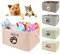Benutzerdefinierter Name Hundespielzeugkorb Katze Haustier Faltbare Box, personalisierte Ausweis-Aufbewahrungskörbe für Kleidung Haustierzubehör (beige, L 40 x 30 x 20 cm)