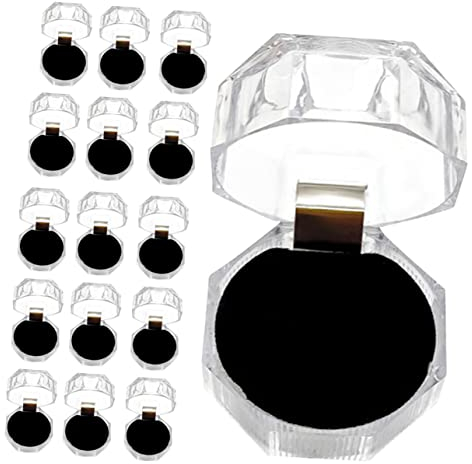 Cabilock 20er Boxen Ringbox Aus Kristall Antragsring Durchsichtiger Ringbehälter Kunststoffringe Halter Für Ringketten Mini Aufbewahrungsbox Für Ringe Acryl Plastik Schmuckständer Reisen