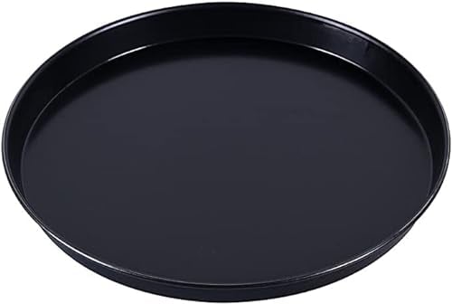 Facilemarket Teglia Rotonda Antiaderente per Pizza, Bordi Alti, Realizzata in lamiera bluita (Ferro Blu), Resistente Fino a 280° 32 cm ø x 2,5 cm (altez.)