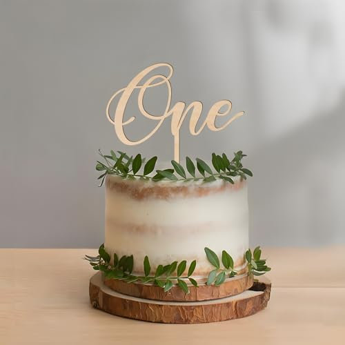 Party to Be Tortenaufsatz aus Holz für Jungen und Mädchen, 1. Geburtstag, Party-Dekorationen (Design 02)