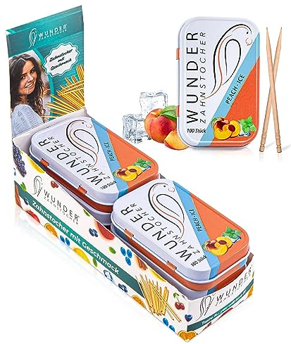 Wunder Zahnstocher Display (6er Pack) - Zahnstocher mit Geschmack | Plastikfreies Kaugummi - hilft gegen Mundgeruch - frischer Atem mit Aromatisierte Zahnstocher - Zuckerfrei