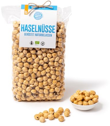 PAKKA Bio aromatische Premium Jumbo Fairtrade Haselnüsse nature, geröstet, 1kg, georgische Haselnusskerne, Öko & Fairtrade, direkt hergestellt und abgefüllt in Sugdidi Georgien, vegan, Nüsse, 1000g