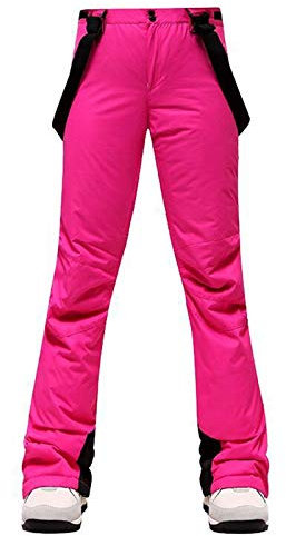 BOTCAM Pantalon de ski pour femme, pantalon à bretelles, pantalon d'extérieur imperméable et coupe-vent, pantalon softshell chaud doublé, pantalon de snowboard, pantalon de ski de fond, pantalon