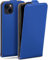 moex Flip Case für iPhone 15 Hülle klappbar mit 360 Grad Schutz, Handyhülle mit Displayschutz, PU Leder Handytasche Lederhülle, Flip Case Cover Klapphülle, Dunkelblau
