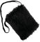 com-four® Umhängetasche schwarz - Schulterbeutel aus Plüsch - Handtasche mit Reißverschluss und verstellbarem Schulterriemen - Tasche mit Kunstfell für Mottopartys (Tasche schwarz)